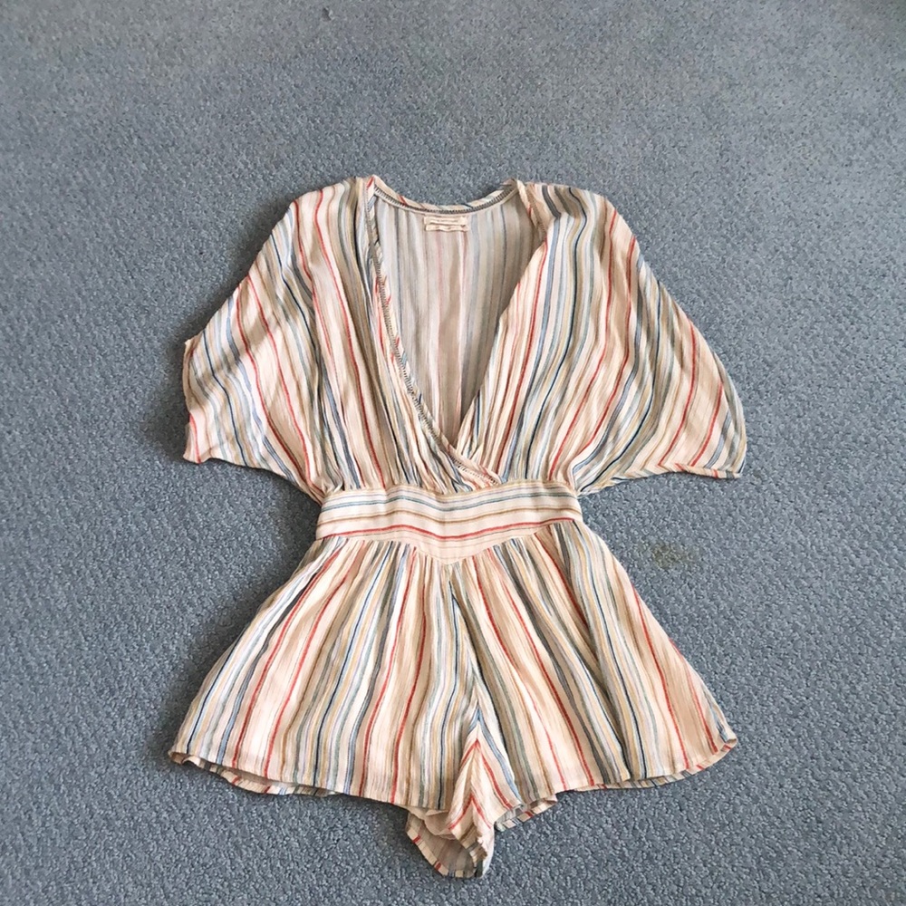 UO Moonstruck Surplice Romper (kimono style)
